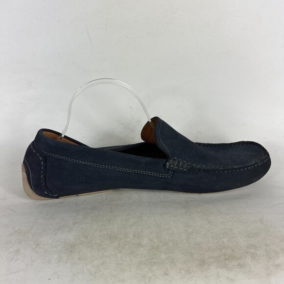 Clarks Davont Drive Loafers Mens 12 Blue Leather Slip-On Square Toe Casual Shoes - Picture 3 of 10